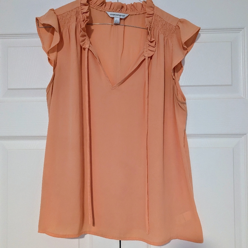Counterparts Apricot Ruffle Blouse